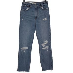 Abercrombie & Fitch The Ankle Straight Ultra High Rise Blue Jeans Size 28 / 6 R